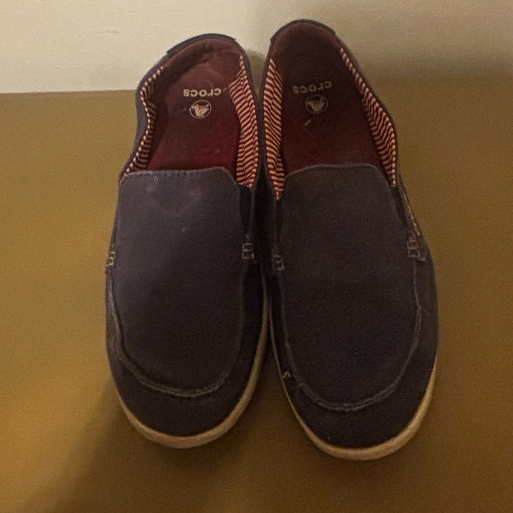 Crocs blue loafers size 10